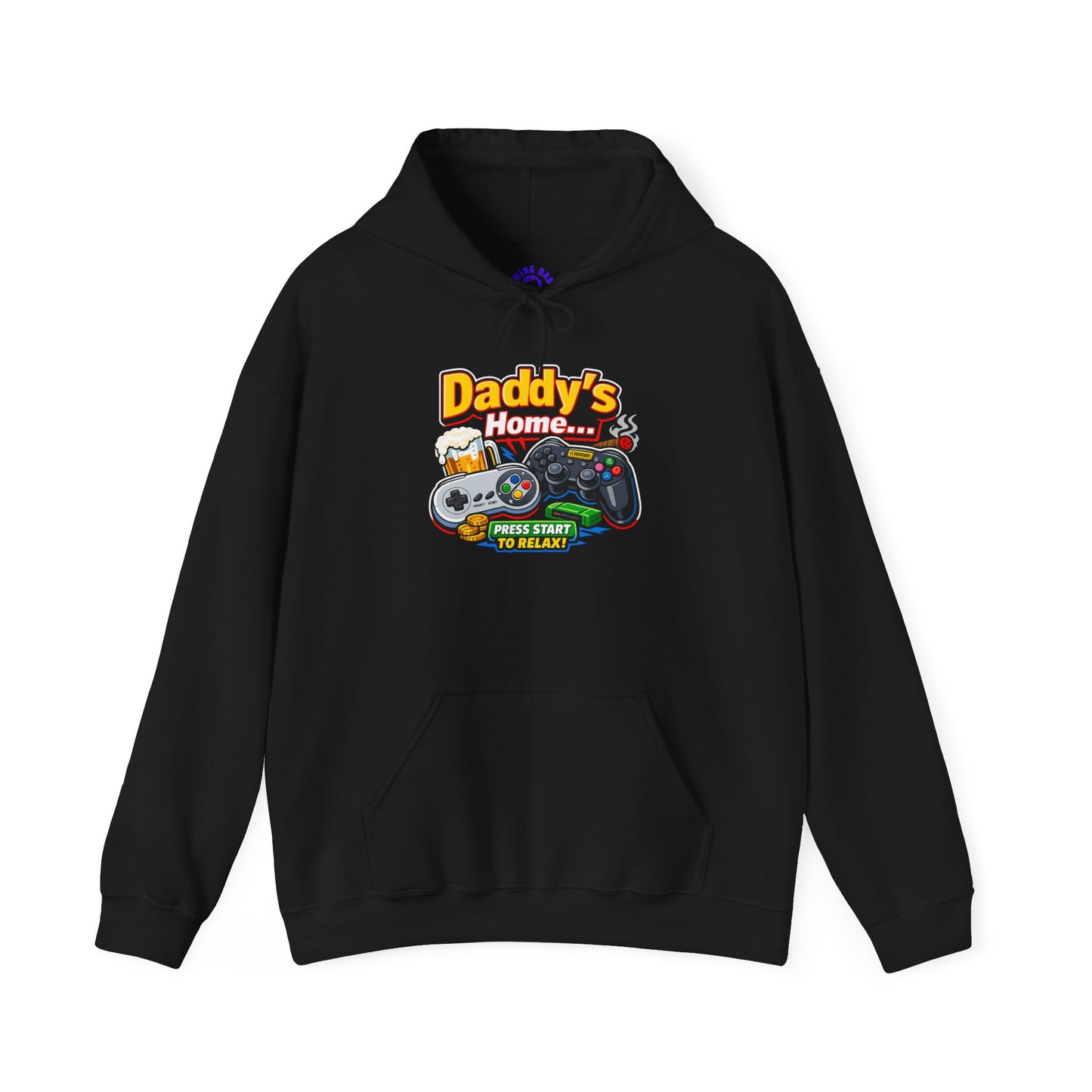 Hoodie — "Daddy's Game Room" Retro Controller Hooded Sweatshirt
