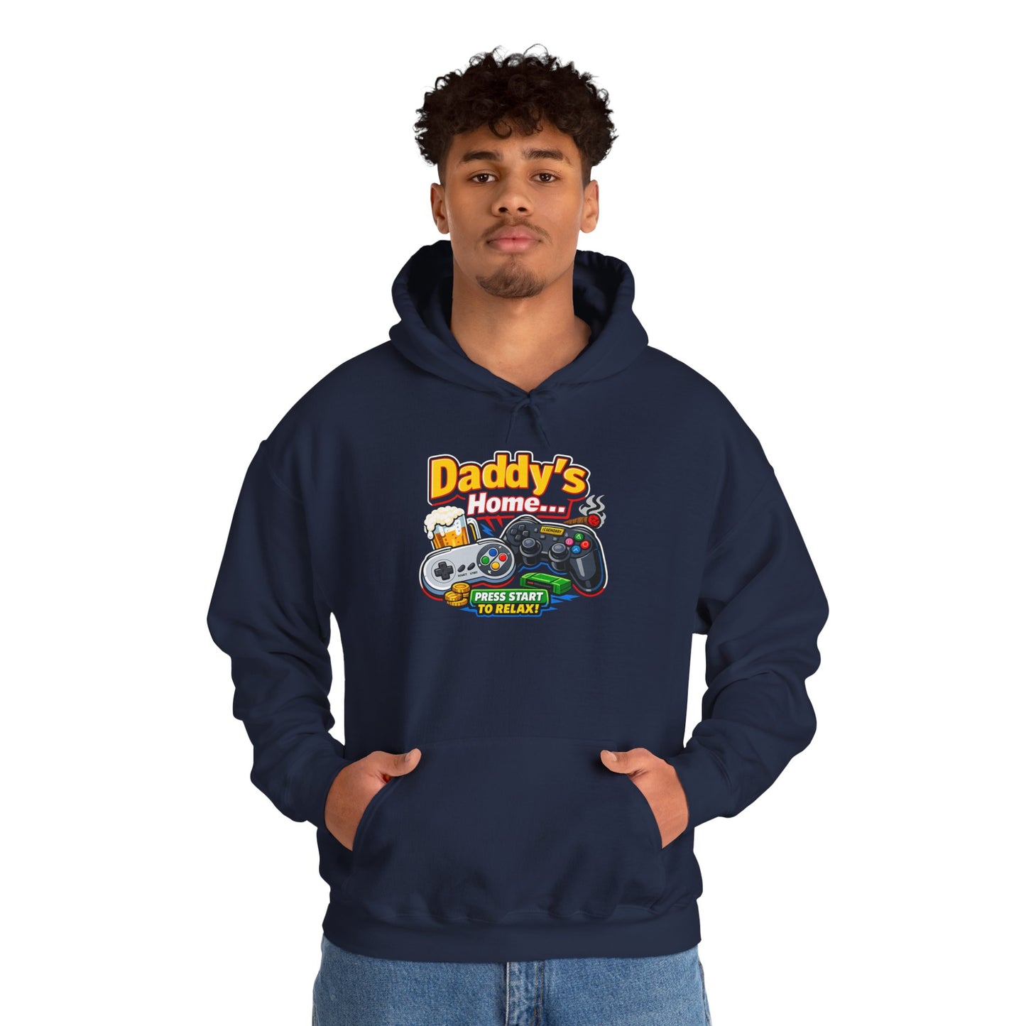 Hoodie — "Daddy's Game Room" Retro Controller Hooded Sweatshirt