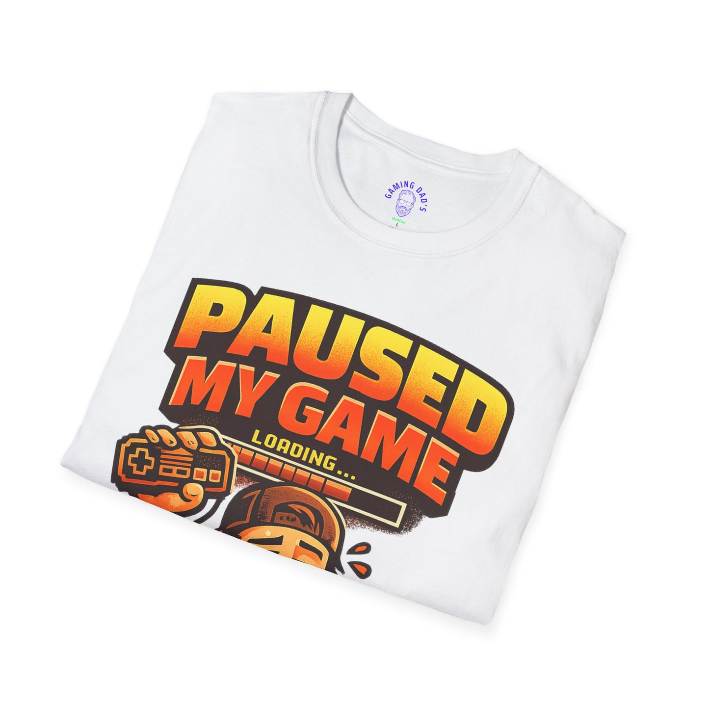 Paused My Game For This Shirt | Funny Gamer Dad T-Shirt | Gaming Father Tee | Retro Gamer Dad Apparel | Dad Gaming Shirt