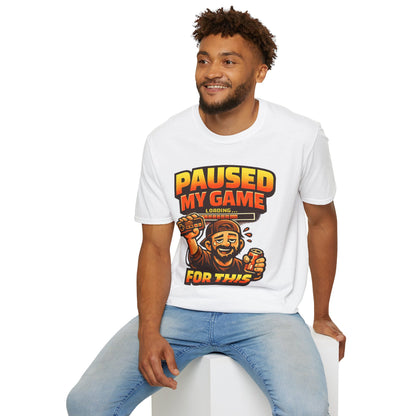 Paused My Game For This Shirt | Funny Gamer Dad T-Shirt | Gaming Father Tee | Retro Gamer Dad Apparel | Dad Gaming Shirt