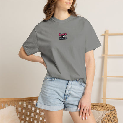 T-Shirt — 'Love Beats Hate' Mini Chest Graphic Tee