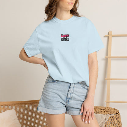 T-Shirt — 'Love Beats Hate' Mini Chest Graphic Tee