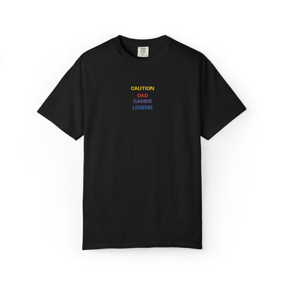 CAUTION DAD GAMER LEGEND Shirt | Retro Gamer Dad T-Shirt | Funny Gaming Father Tee | Minimalist Gaming Shirt | Gift for Gamer Dad